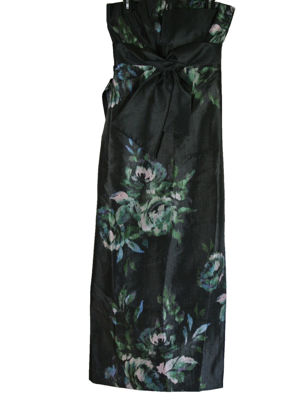 New Kay Unger Constance Floral Mikado Column Gown black multi Size 8   #LD430 - Picture 6 of 11